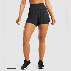 Gymshark Vital Seamless 2.0 2-in-1 Shorts - Black Marl